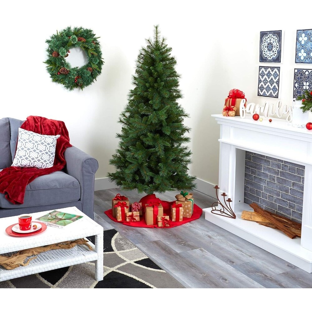 Nearly Natural 6ft. Slim West Virginia Mountain Pine Artificial Christmas Tree